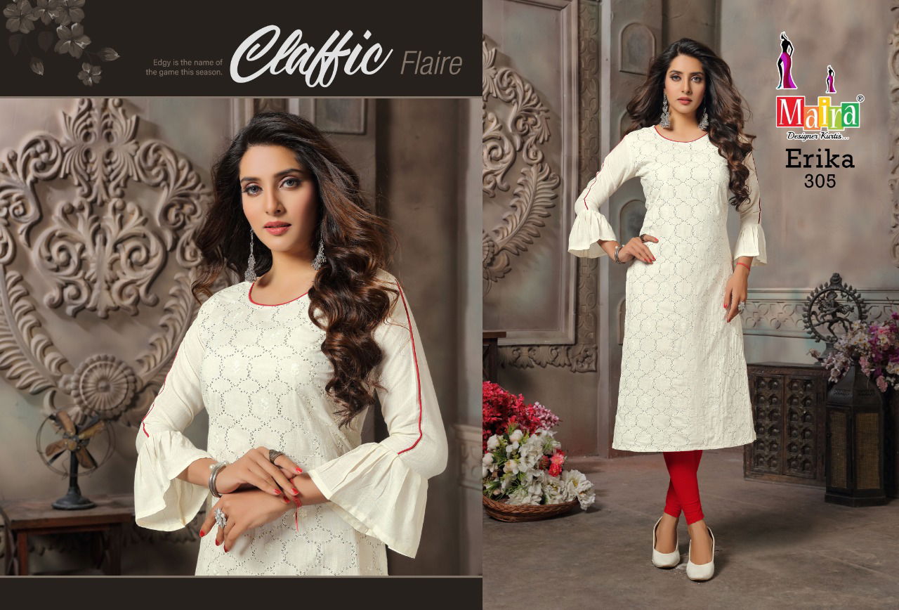 Maira Erika 3 Rayon Ethnic Wear Straight Cut Kurtis Collection